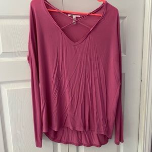 Crossed chest long sleeve top